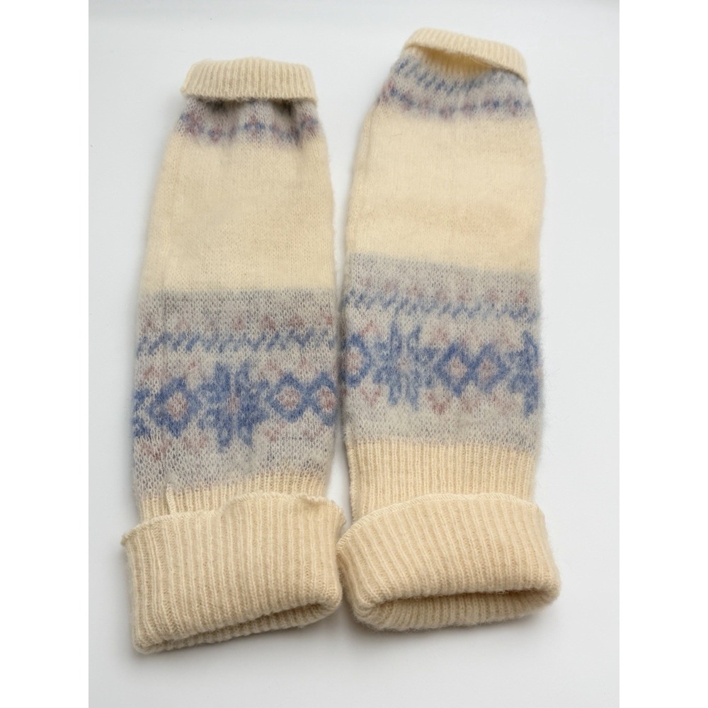 Vintage Wool Leg Warmers Fair Isle Nordic Style Cozy Cottagecore Winter Wear